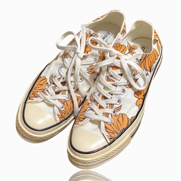 VTG RARE 70 Chuck Taylor Converse Allstar Low Floral Canvas Sneakers Size 10.5 - Picture 6 of 12